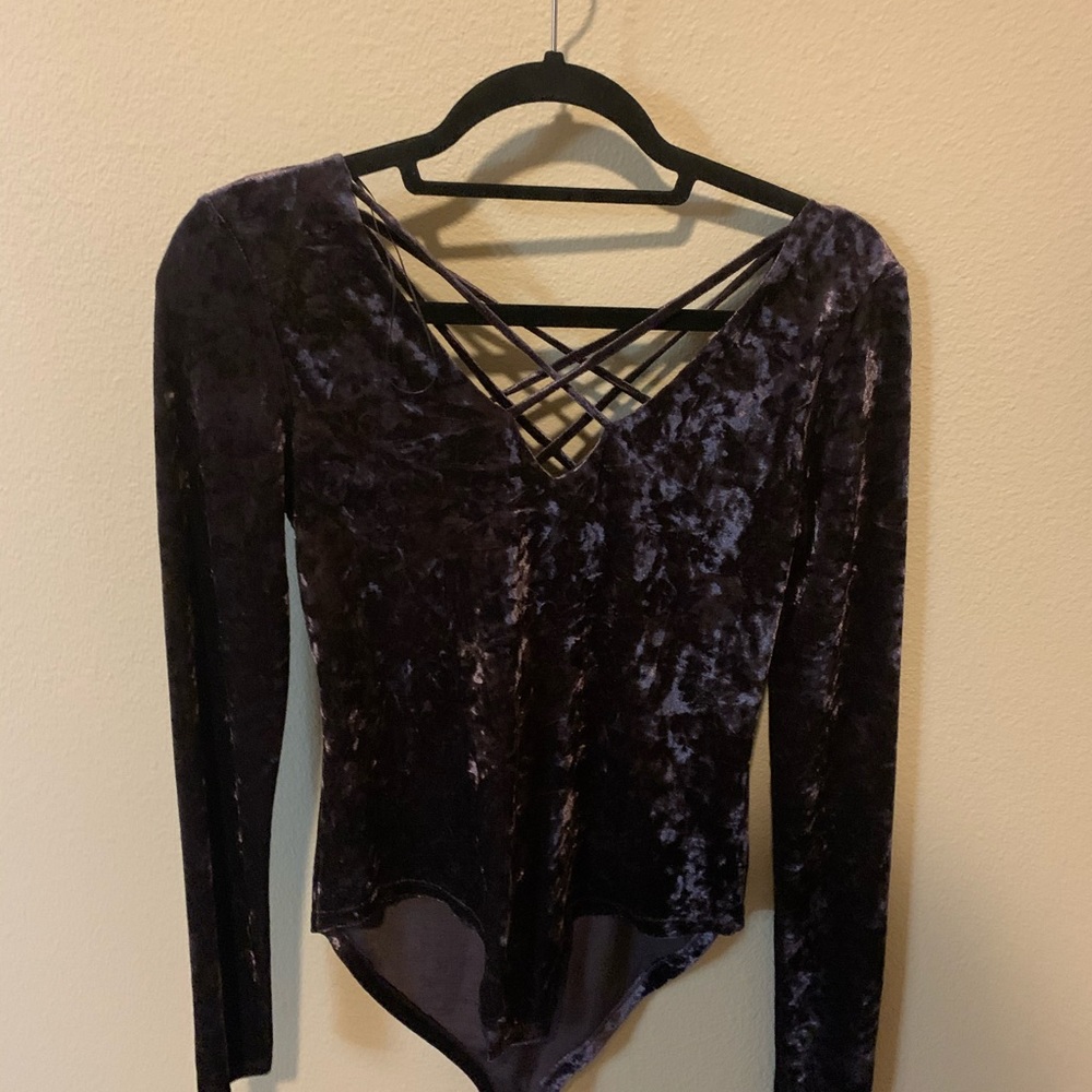 Purple velvet one piece